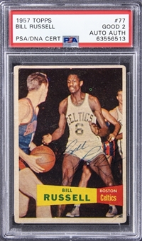 1957-58 Topps #77 Bill Russell Signed Rookie Card – PSA GD 2, PSA/DNA Certified